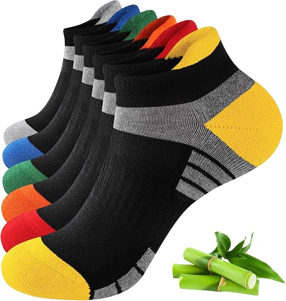 Bamboo Trainer Socks for Men Women Cushioned Ankle Socks