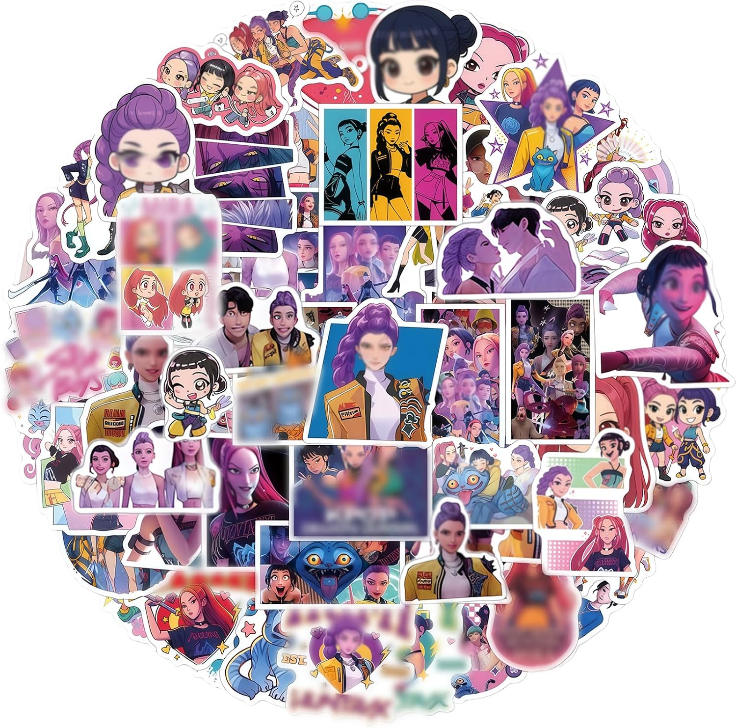 AYNKH 190 PCS Kpop Stickers Pack,Anime Movie Stickers,Waterproof Vinyl Graffiti Decals for Travel Case,Laptop, Skateboard,Guitar, Phone, DIY Party Favors & Kids Stickers
