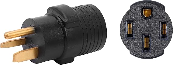 ONETAK NEMA 6-50P to 14-50R 240V Compact 50 Amp 3 Prong Male Plug to 50 Amp 4 Prong Female Receptacle Generator Welder Dryer Power Cord Adapter Connector