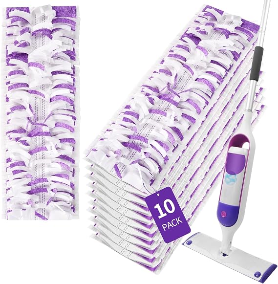 Disposable Power Mop Pads for Swiffer Power Mop, 10 Count | Compatible with Swiffer Power Mop Refills, Unscented Spray Replacement Floor Cleaning Refills for All Finished Floors