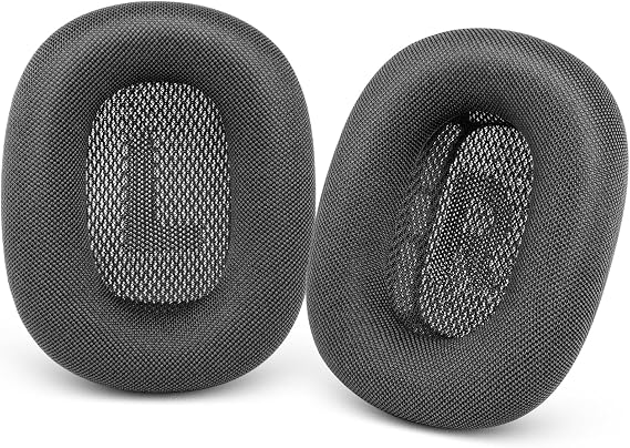Gvoears Upgraded Ear Cushions Replacement Earpads for Apple AirPods Max Headphones, Mesh Fabric Ear Pads Cover with Memory Foam and Magnet for AirPods Max (Black)