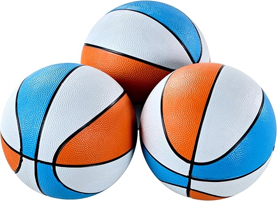 MD Sports Size 3 Basketball, Indoor & Outdoor 3-Pack, 7-inch Diameter Durable Rubber Ball, Perfect for Arcade Games