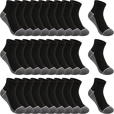 30 Pairs Ankle Socks For Little Boys 4-12 Years Old | Thin, Breathable Athletic BlackWhiteGrey Kids Socks Bulk Pack