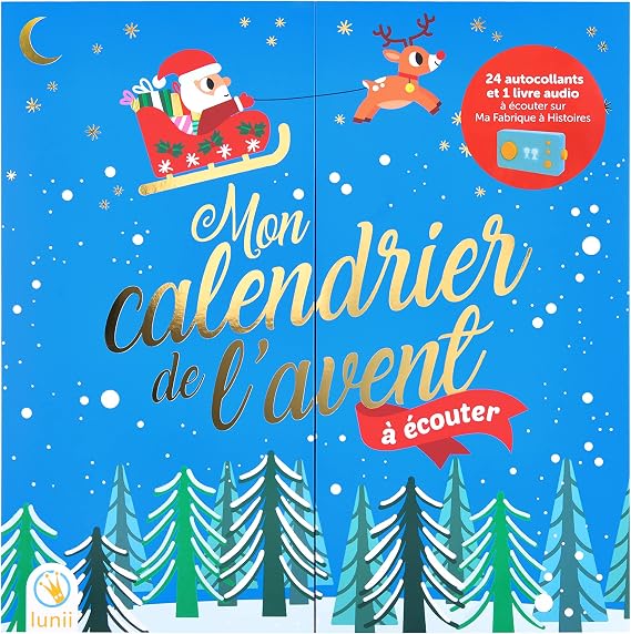 Lunii - My advent calendar to listen to - 25 audio stories to listen to on Ma Fabrique a Histoires and 24 stickers to stick on the large illustrated Christmas decor - Model 2022