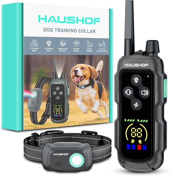 HAUSHOF Shock Collar for Dog, 4000 FT Dog Training Collar with Remote