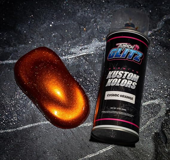 Spray Can 12oz Cosmic Orange Basecoat Paint 1:1 Mix Ratio | Professional-Grade Automotive Paint with High Gloss Finish - Polyurethane