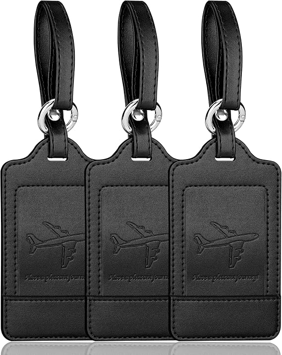 Teskyer 3 Luggage Tags for Suitcases, Travel Essentials