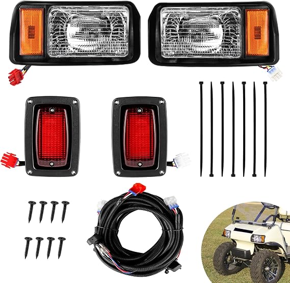DRIVE UP Golf Cart Light Kit, Club Car DS Halogen Headlight and LED Tail Light Kit for DS 1993-up Gas and Electric Golf Carts Factory Style, Club Car Light OEM 101988002 101988001