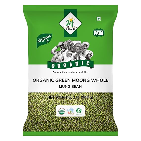 24 Mantara 24 Mantra Organic Green Moong - 2 Lb,,