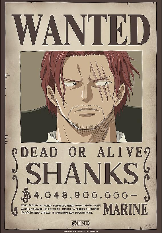 ABYSTYLE - ONE PIECE Wanted Shanks Poster (52 x 35 cm)