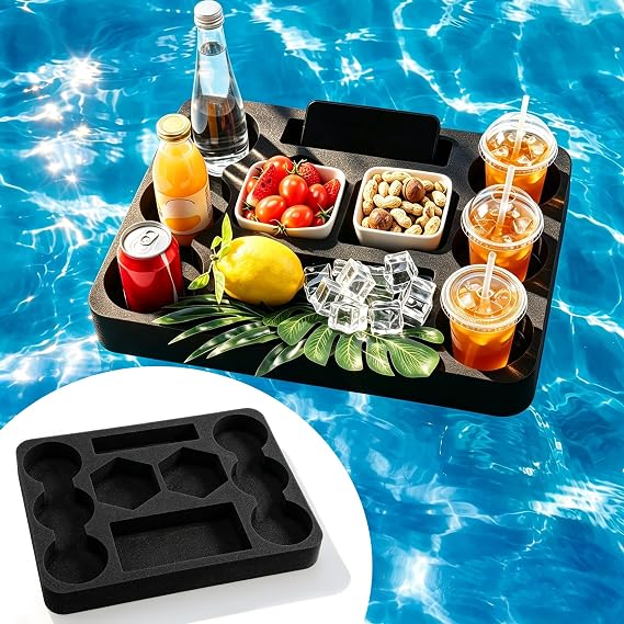 Aodaer Floating Drink Holder Floating Table for Pool & Hot Tub, Rectangle