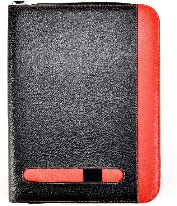 Arpan A4 Black & Red Professional Soft Padded Portfolio Folder - Black