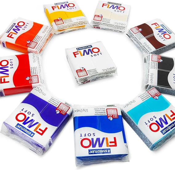 FIMO Soft Polymer Oven Bake Modelling Clay - 10 x 57g - The Most Popular 10 Colours