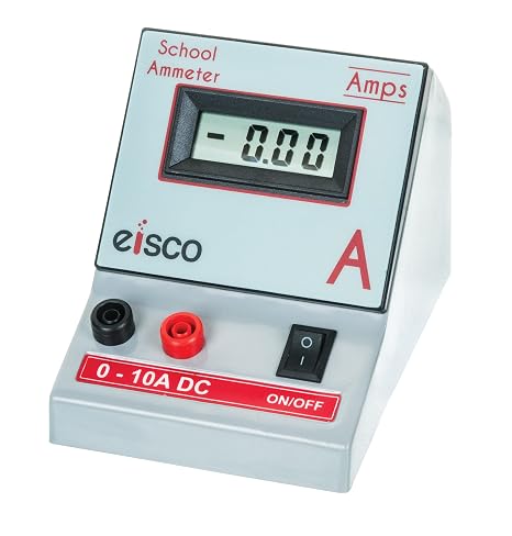 EISCO Digital Ammeter, 0-10 Amps - LCD Type, Large Display - Portable