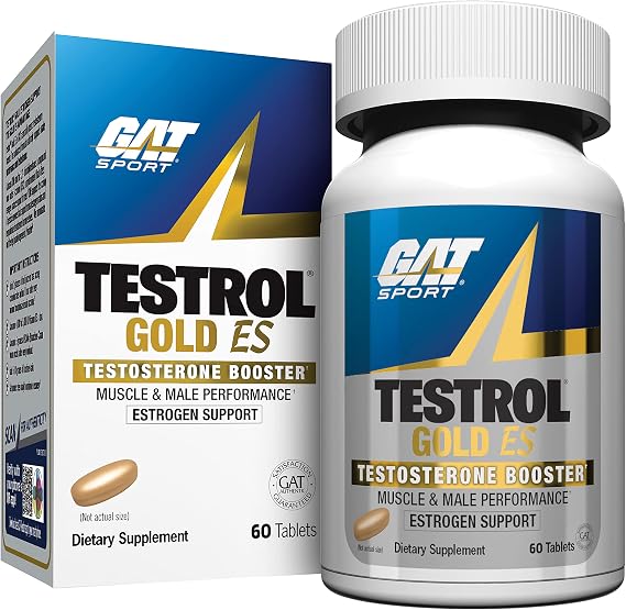 GAT SPORT Testrol Gold ES, Tribulus, DIM, Zinc, Longjack, Fenugreek, Saw Palmetto, Estrogen Balance, 60 Tablets