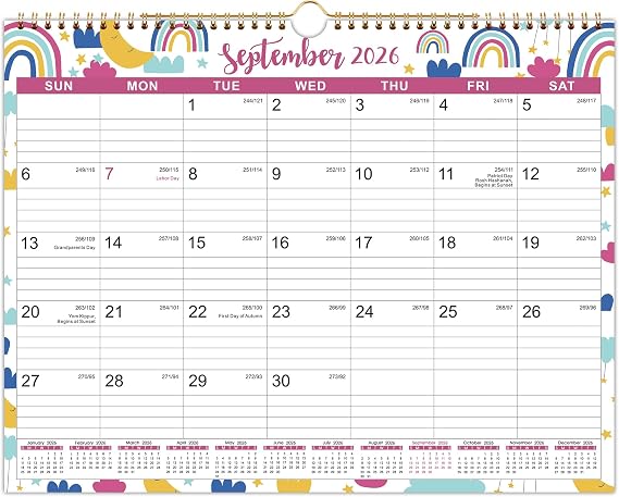 Calendar 2026-2027 - Wall Calendar 2026-2027, 14.75" x 11.5"