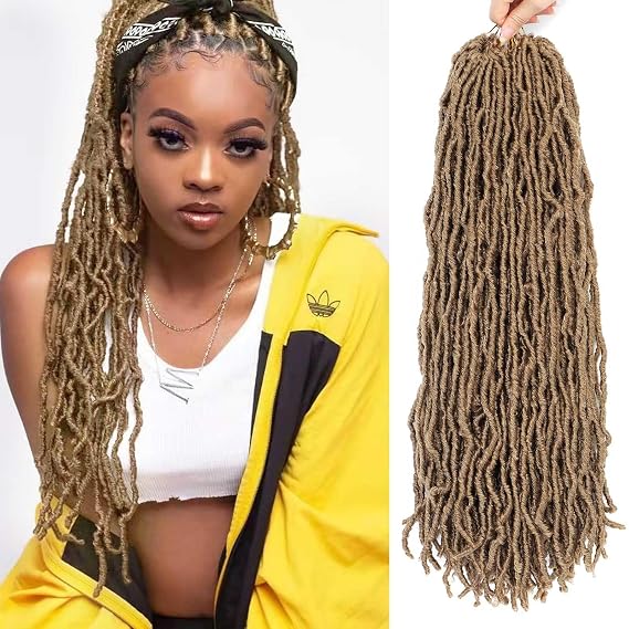 14 Inch Soft Locs Crochet Hair 8 Packs Pre Looped Faux Locs Crochet Braids Goddess Locs Hair For Black Women 14Inch 8pcs,BUG