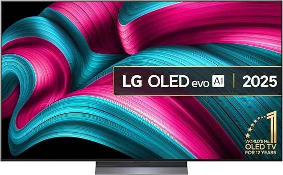 LG OLED65C55LA 65-Inch OLEDevo 4K UHD Smart TV, (α9 AI Processor Gen7, Dolby Atmos, Freeview Play and Amazon Alexa, 120Hz) [Model 2025]