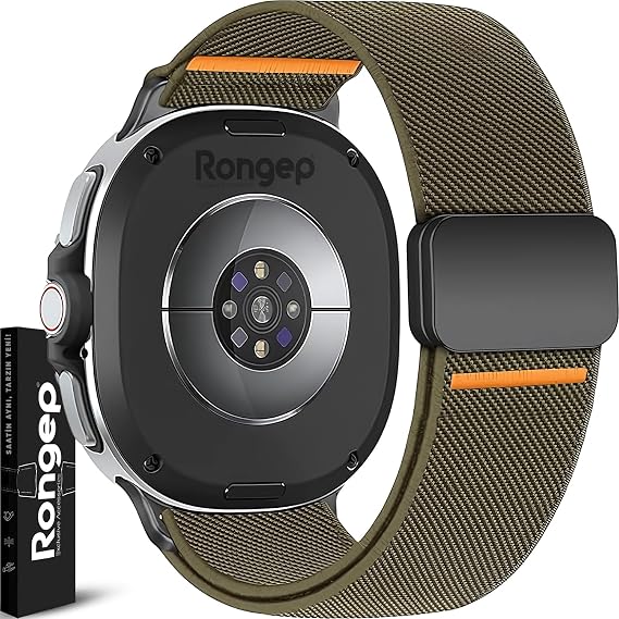 Rongep [Stretch Loop] Samsung Galaxy Watch 9/8 44mm/40mm/Classic 46mm ile Uyumlu Kordon Manyetik Tokalı Samsung Watch 9 44mm Kordonu Terletmeyen Elastik Kumaşlı Galaxy Watch 9 Kordon