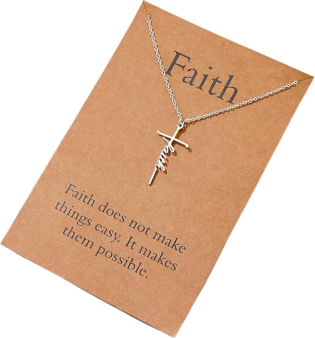 SOUTHLISA Women's Classic Stainless Steel Cross Necklace, 18 inches, Silver, Christian or Religious-themed Jewelry, Necklace