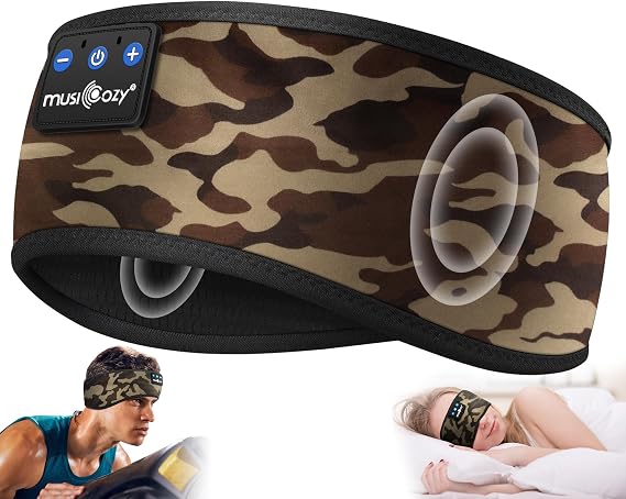 MUSICOZY Sleep Headphones Bluetooth Headband Headphones for Side Sleepers