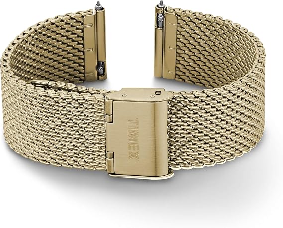 Timex 20mm Stainless Steel Mesh Bracelet Rose Gold-Tone with Self-Adjust Clasp