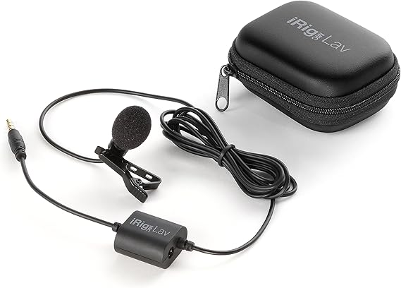 IK Multimedia iRig Mic Lav Lapel Microphone, omnidirectional Condenser lavalier Microphone with 1/8" TRRS Jack, Headphone Out and Daisy-Chaining for iPhone, iPad, Android, Mac, PC
