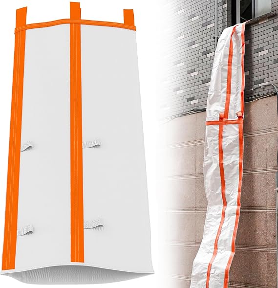 Construction Chute Heavy Duty Trash chute10 ft, Extra Thick Material Heavy Duty Construction Chute Section with Nylon Strap Loops, Multi Connect Chute for Construction Trash Removal