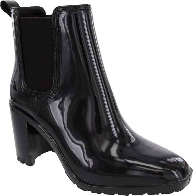LONDON FOG Womens Prite High Heeled Rain Boot