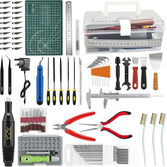 135 Pcs 3D Printer Tool Kit with Box, 3D Printer Accessories Includes Screwdriver, Tweezers, Hand Drill, with Deburring, Carving, Grinding, Cleaning Tools, Printing Tool Set for Effective Maintenance