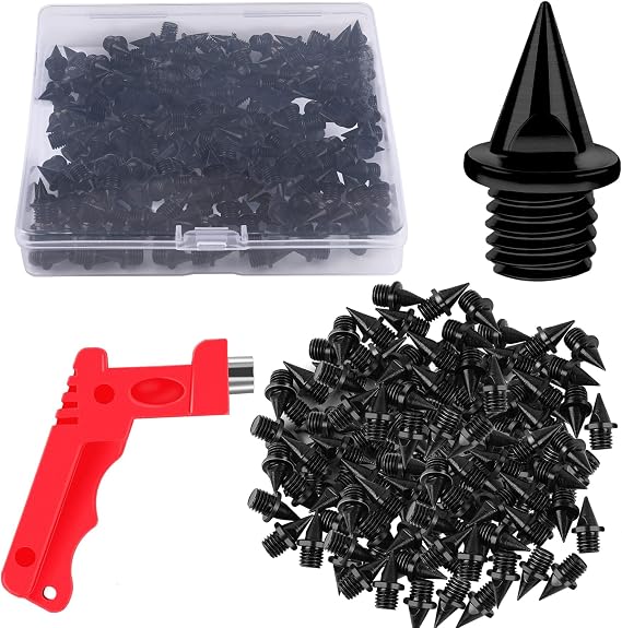 JULMELON 120PCS 1/4 Inch Track Shoe Spikes Replacement with Wrench for Golf