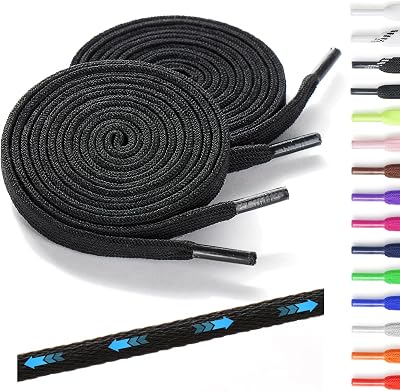 NEO-WOWS Elastic Shoelaces, 2 Pairs Stretch Shoe Laces, Tie Once, Slip On Laces for Kids & Adults Boots, Running Shoes