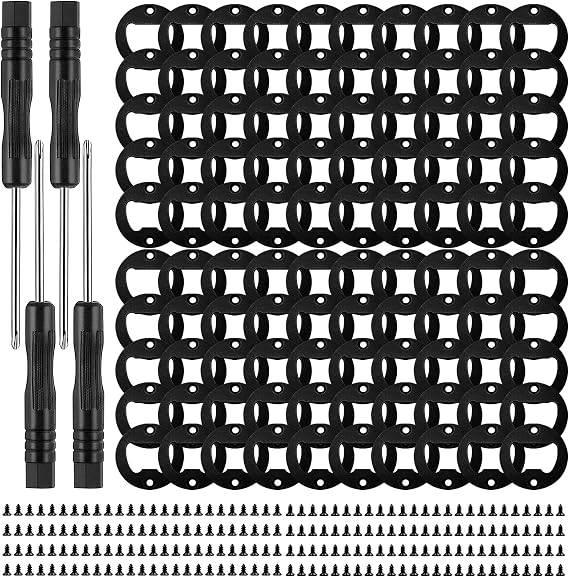 100 Set DIY Bottle Opener Kit - Stainless Steel Metal Opener Inserts for Wood (Black)
