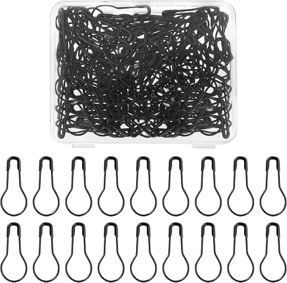 120 Pcs Black Safety Pins, Small Mini Safety Pins,Tiny Stitch Markers,Bulb Pin for Sewing Clothes Knitting Markers