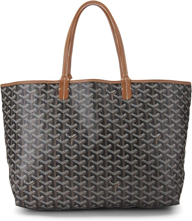 Pre-loved Black Goyardine Canvas Saint-Louis PM, Brown