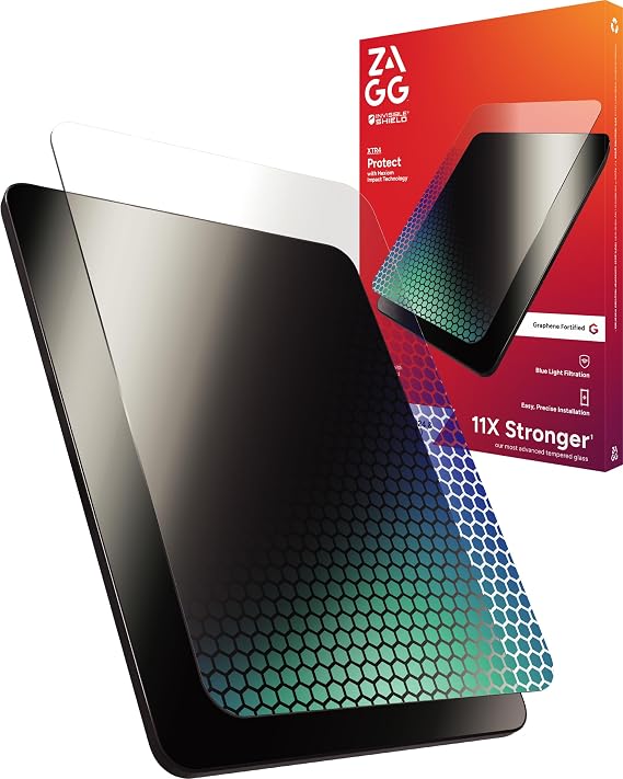 ZAGG XTR4 Screen Protector for iPad Mini 8.3" (A17 Pro) 11X Stronger Tempered Glass with Graphene, Blue Light Filtering, Anti-Reflective, Easy Dust-Free Installation, Eco-Friendly