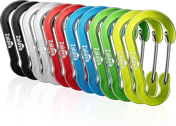 12PCS Small Carabiner, Keychain Mini Carabiner, 2 inches Wire Gate, Aluminum Keychain Clip, Multicolor