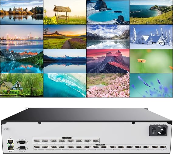 ICUIXIAN 8x16 HDMI Matrix Switch 4K@30Hz with Web Gui-Rs232-LAN Control