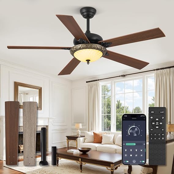 Fanbulous 56 Inch Farmhouse Vintage Ceiling Fan with Light