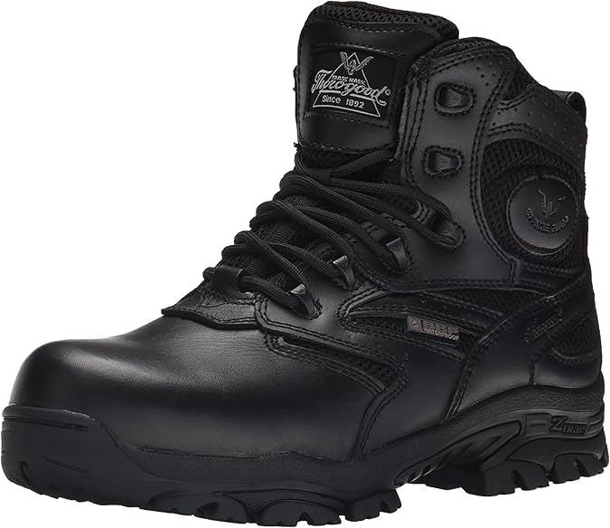 Thorogood Deuce 6" Waterproof Side-Zip Tactical Boots for Men and Women with Composite Safety Toe, Full-Grain Leather, and Slip-Resistant Outsole; BBP & EH Rated