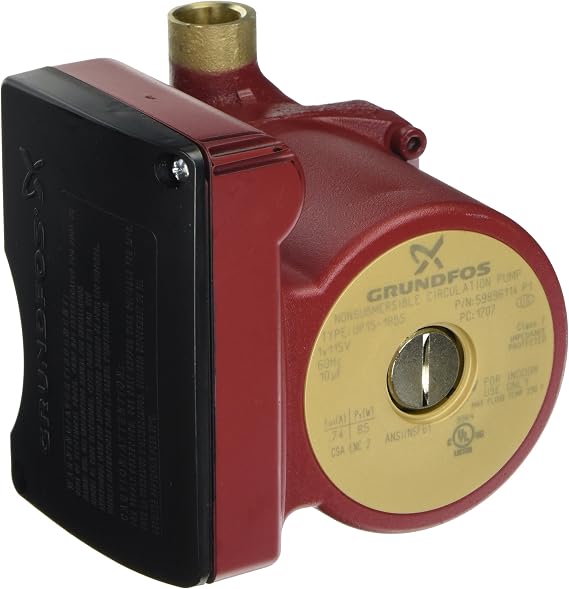 Grundfos UP15-18B5 59896114 Pump, 1/2" Sweat End Open System Circulator, 1/25 HP 115V - Bronze
