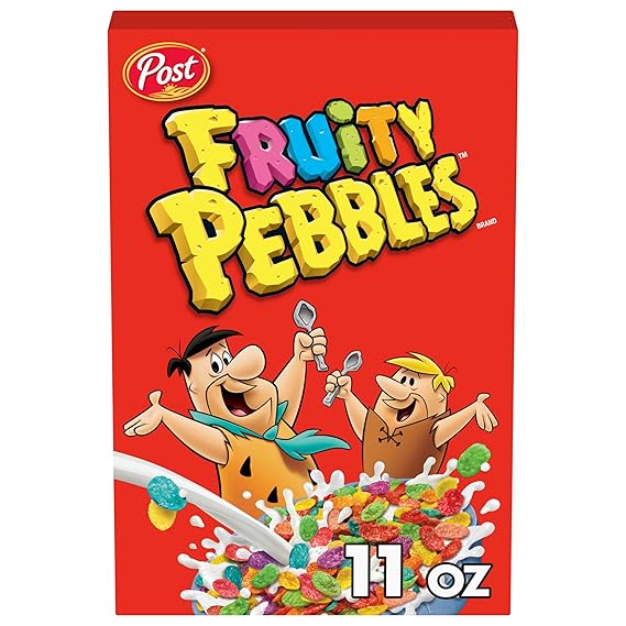 Fruity PEBBLES Breakfast Cereal Cup, Gluten Free, 11 oz Box | Sweetened Puffed Rice With Crunchy Texture And Colorful Pieces, Delivering Bold Flavor In Every Spoonful