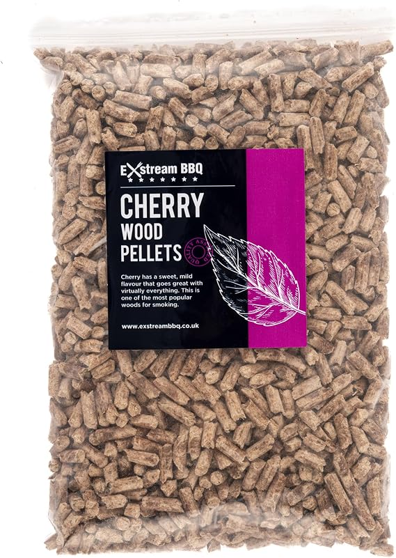 BBQ 1 Litre (650g) CHERRY Hardwood Pellets Up To 15 Sessions For Use With Barbecues, Smokers & Ninja Outdoor Appliances - Resealable Bags