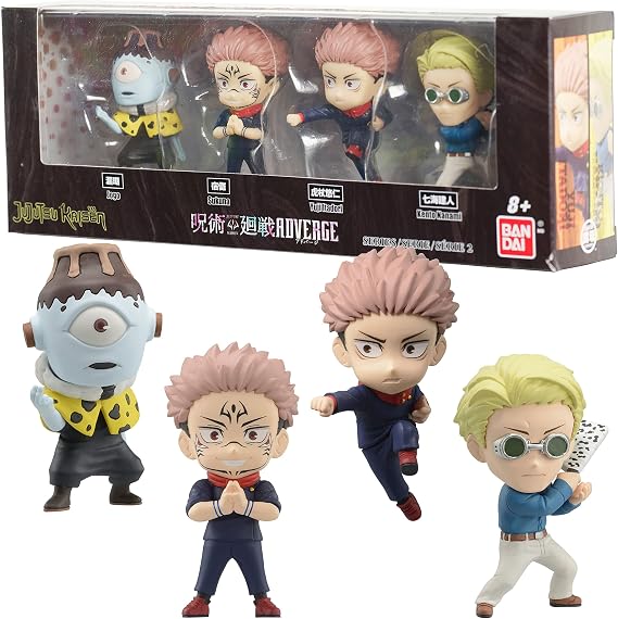 Bandai Namco - Jujutsu Kaisen Adverge Figure Box Set C (Yuji Itadori, Kento Nanami, Ryomen Sukuna, Jogo), Bandai Adverge Figure Box Set