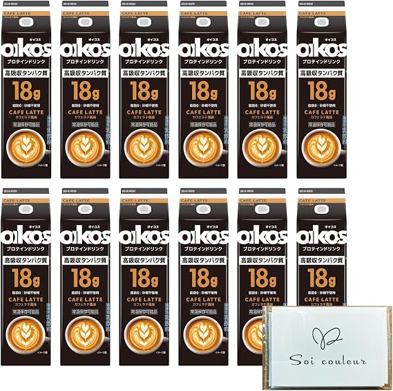 Dannon Japan Dannon Oicos Protein Drink, 8.5 fl oz 240 ml, High Absorption Protein, Cafe Latte Flavor, 12 Bottles, Includes Exclusive Tissue