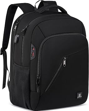 CAFELE Laptop Backpack 17.3 Inch Computer Backpack Daypack Water-Repellent Laptop Bag with USB Charging Port for Business/School/Travel/Women/Men Black, 17.3 Inches