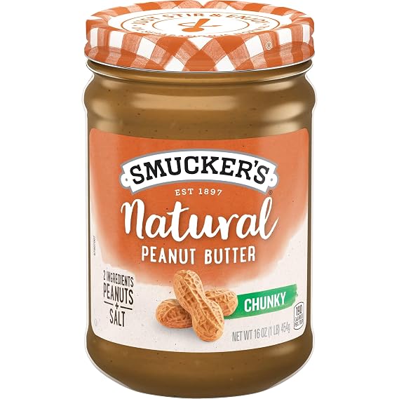 Smuckers Natural Chunky Peanut Butter, 16 Oz. Jar