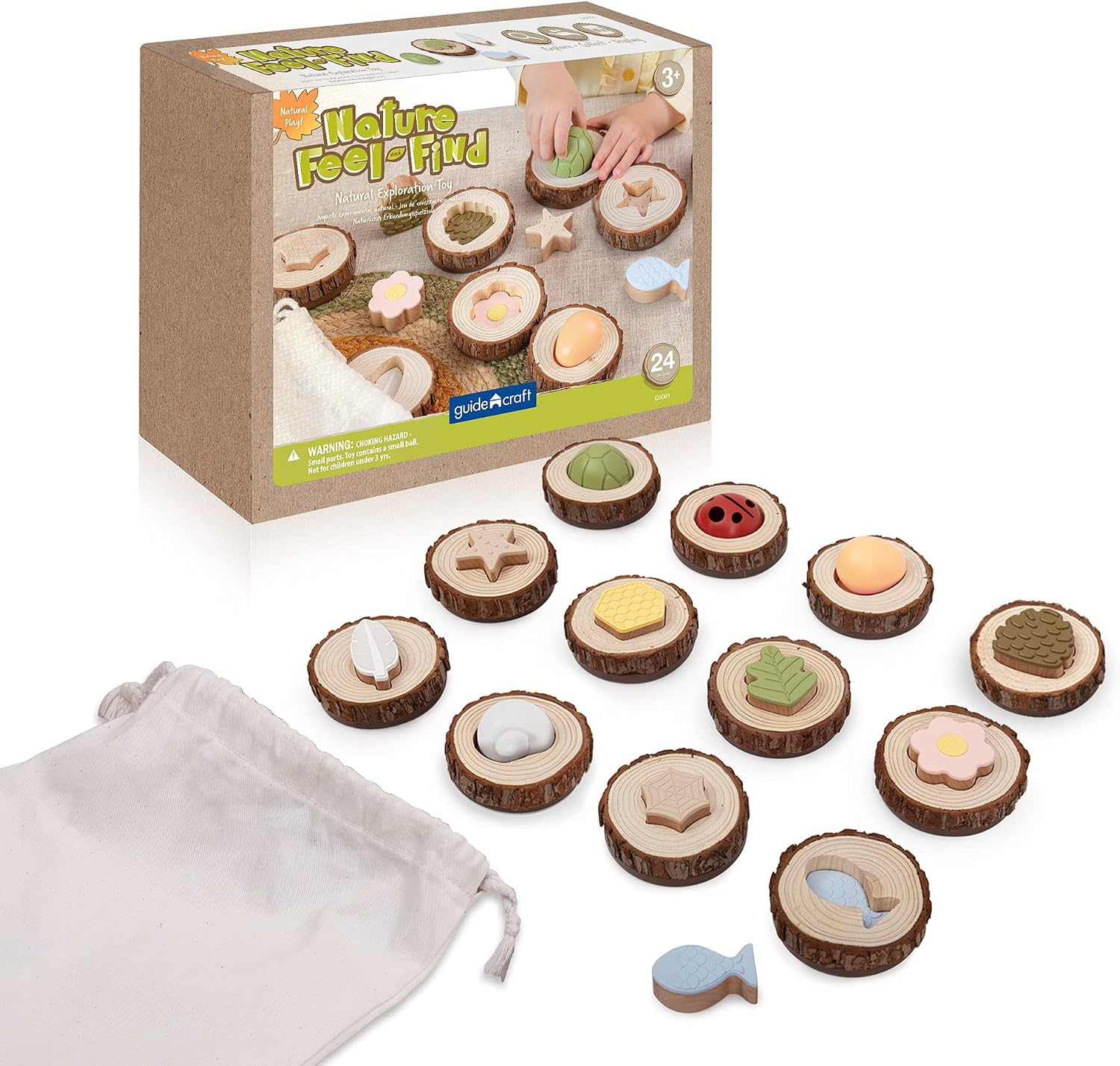 Guidecraft Nature Feel and Find - 24 pc. Set