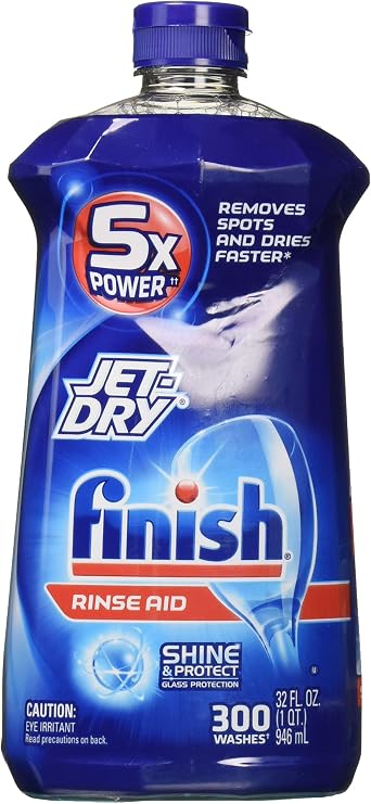 Finish Jet-Dry Rinse Aid, 32oz, Dishwasher Rinse Agent & Drying Agent