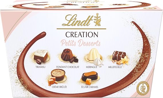 Lindt Creation Dessert | 21 Assorted Fine Dark, Milk and White Chocolate Box Medium, 200g | Gift Present or Sharing Box for Him and Her | Christmas, Birthday, Celebrations, Congratulations, Thank you